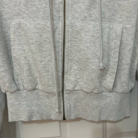 Zara Gray Zip-Up Hoodie Jacket size large cotton blend - Picture 4 of 7